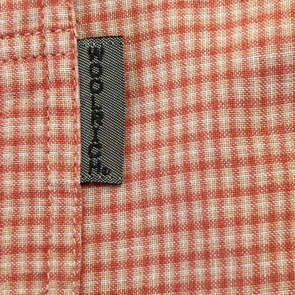 Woolrich red checked short sleeve button front shirt.  Front pocket. Size Large - Picture 3 of 5